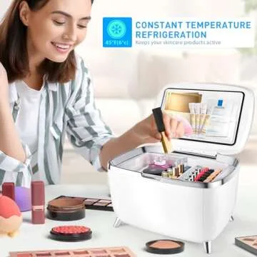 Personal 6 Liters Mini Skincare Fridge, Cosmetic Fridge, Portable Makeup Cooler Refrigerator for Bea...