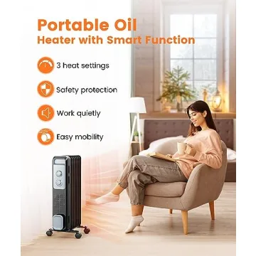 Cozy Joy Pebble Oil Filled Radiator Heater for Comfortable Warmth