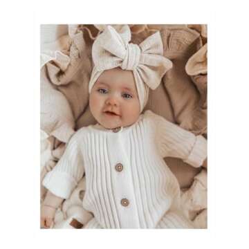 Auro Mesa Newborn Baby Knit Sweater Romper Coverall Outfits One-Piece Jumpsuit Organic Cotton for In...