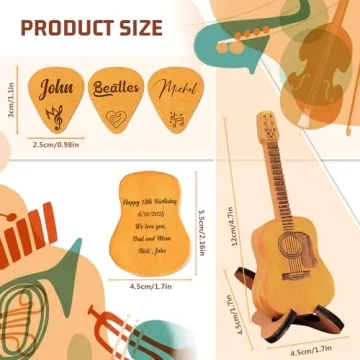 Personalized Wooden Guitar Pick Case - Custom Engraved Storage
