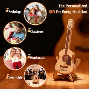 Personalized Wooden Guitar Pick Case - Custom Engraved Storage