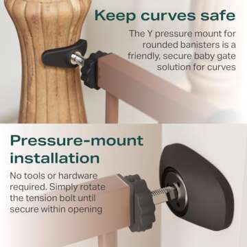 Cumbor 29.7-46" Baby Gate for Stairs, Mom's Choice Awards Winner-Auto Close Dog Gate for the House, ...