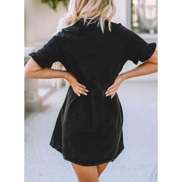 Chic Denim Babydoll Dress for Modern Women - Sidefeel