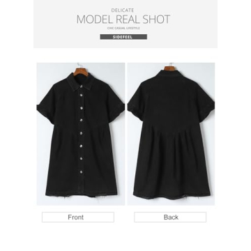 Chic Denim Babydoll Dress for Modern Women - Sidefeel