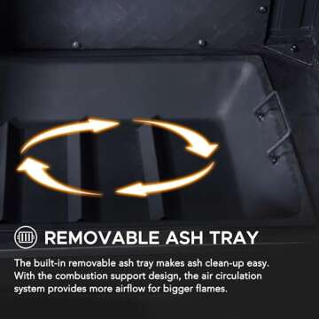 Sunjoy Outdoor Fireplace, Heirloom Patio Wood Burning Steel Fireplace with Chimney, Spark Screen, Fire Poker, and Removable Grate, Black