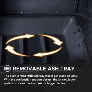 Sunjoy Outdoor Fireplace, Heirloom Patio Wood Burning Steel Fireplace with Chimney, Spark Screen, Fire Poker, and Removable Grate, Black