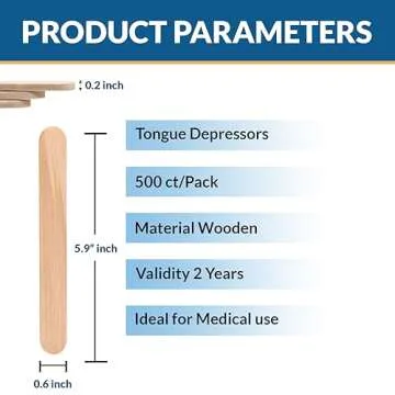 Perfect Stix Tongue Depressors, Non-Sterile, 6", 500 Ct Senior, Pack of 500ct, Brown
