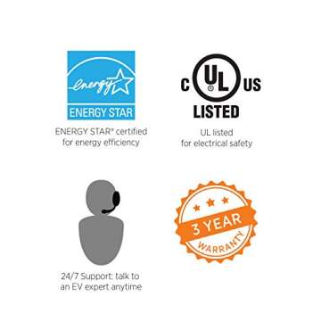 ChargePoint Home WiFi Enabled Electric Vehicle (EV) Charger - Level 2 240V, 32A Electric Car Charger for All EVs, UL Listed, ENERGY STAR Certified, Hardwired, 25 Ft Cable