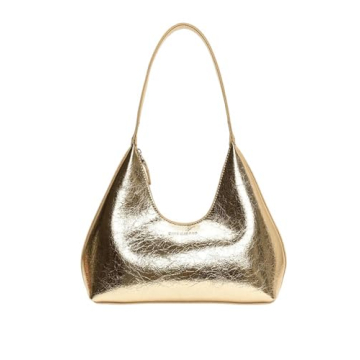 Elegant Verdusa Women's Metallic Hobo Shoulder Bag - Gold Zipper Purse