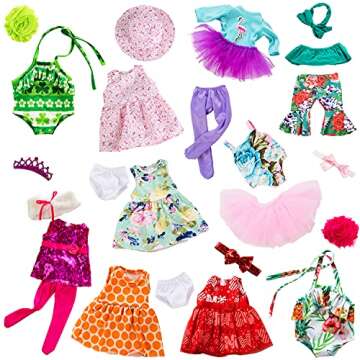 ZITA ELEMENT 24 Pcs American Doll Clothes for 18 inch Doll Clothes and Accessories - Doll Clothing O...