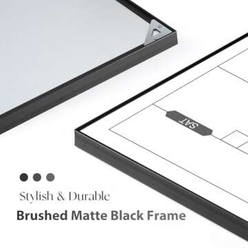 ARCOBIS Dry Erase Calendar for Wall, 36" x 24" Magnetic Monthly White Board Calendar Dry Erase, Hanging Whiteboard Planner for School, Home, Office, Black Frame