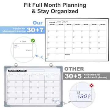 ARCOBIS Dry Erase Calendar for Wall, 36" x 24" Magnetic Monthly White Board Calendar Dry Erase, Hanging Whiteboard Planner for School, Home, Office, Black Frame