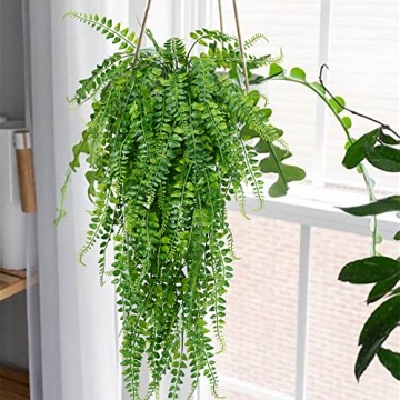 SzJias Artificial Hanging Plants Ferns for Patio Decor