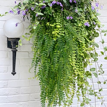 SzJias Artificial Hanging Plants Ferns for Patio Decor