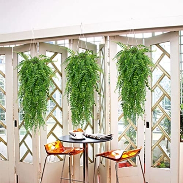 SzJias Artificial Hanging Plants Ferns for Patio Decor