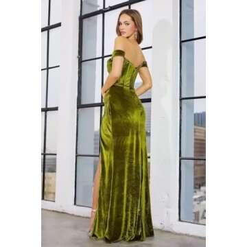 Black Long Prom Dresses Velvet Fall Wedding Gown Off Shoulder Bridesmaid Dress Mermaid Formal Evening Gown US 20 Plus