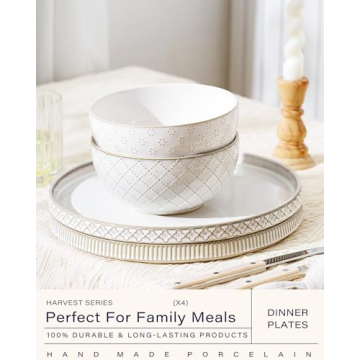 Getstar 10.5" Ceramic Dinner Plates Set of 4