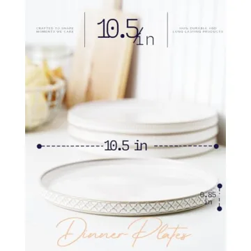 Getstar 10.5" Ceramic Dinner Plates Set of 4