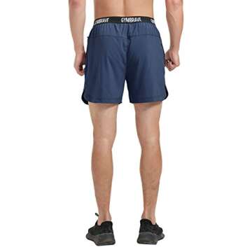 GymBrave Men's 5 Inches Athletic Running Shorts Lightweight Quick Dry Workout Training Short with Zi...