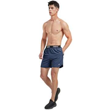 GymBrave Men's 5 Inches Athletic Running Shorts Lightweight Quick Dry Workout Training Short with Zip Pockets