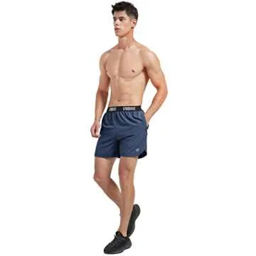 GymBrave Men's 5 Inches Athletic Running Shorts Lightweight Quick Dry Workout Training Short with Zip Pockets