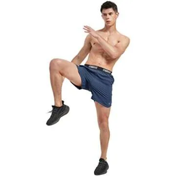 GymBrave Men's 5 Inches Athletic Running Shorts Lightweight Quick Dry Workout Training Short with Zip Pockets