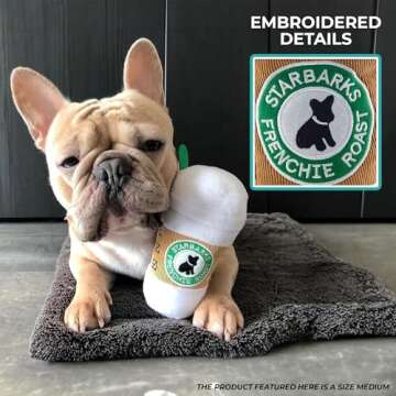 Haute Diggity Dog Starbarks Coffee Cup, Plush Designer Dog Toys with Interactive Squeaker, Stimulati...