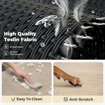 Veehoo Original Cooling Elevated Dog Bed, Outdoor Raised Dog Cots Bed for Large Dogs, Portable Standing Pet Bed with Washable Breathable Mesh, No-Slip Feet for Indoor Outdoor, Large, Beige Coffee