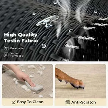 Veehoo Original Cooling Elevated Dog Bed, Outdoor Raised Dog Cots Bed for Large Dogs, Portable Standing Pet Bed with Washable Breathable Mesh, No-Slip Feet for Indoor Outdoor, Large, Beige Coffee