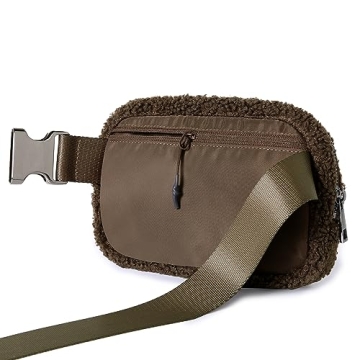 ODODOS Fleece Mini Belt Bag Adjustable Strap Active