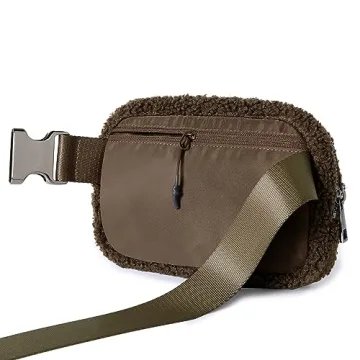 ODODOS Fleece Mini Belt Bag Adjustable Strap Active