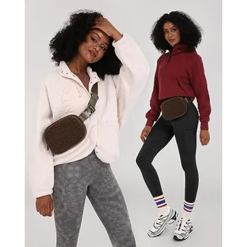 ODODOS Fleece Mini Belt Bag Adjustable Strap Active