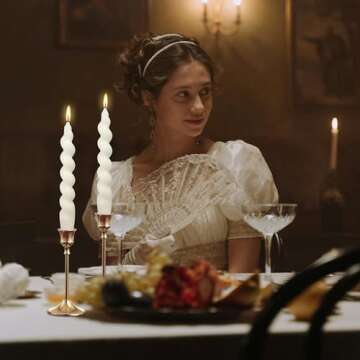 Unscented Spiral Twisted Candles Milk White Dinner Candlestick 7.5 Inch Short Swirl Candles for Home Decor Wedding Party