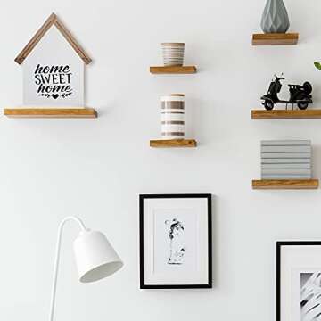 Jetec 1 Pcs Wooden Home Sign Welcome Home Table Sign Rustic Sweet Farmhouse Decor Double Sided House Shape Wood Block for Tabletop Shelf Desk Tiered Tray Window Wall Room Decor