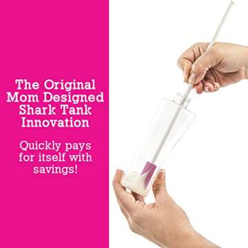 Spatty Daddy Beauty Makeup Spatula (12 Inch Pink) Shark Tank Mom Made, Scrapes Last Drop of Lotion, ...