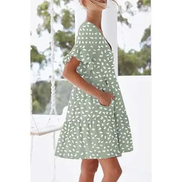 Stylish nclook Womens Summer Mini Dress with Pockets