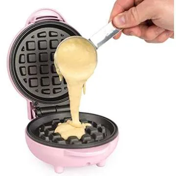 Nostalgia MWF5AQ MyMini Personal Electric Waffle Maker, Hash browns, French Toast Grilled Cheese, Quesadilla, Brownies, Cookies, Pink