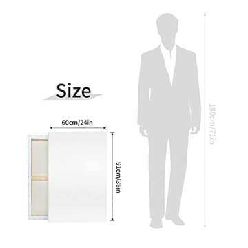 Pre Stretched Canvases for Painting 24x36 2 Pack Large Blank Canvas Boards for Acrylic Pouring and Oil Painting, 100% Cotton, 5-Time Gesso Primed