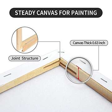 Pre Stretched Canvases for Painting 24x36 2 Pack Large Blank Canvas Boards for Acrylic Pouring and Oil Painting, 100% Cotton, 5-Time Gesso Primed