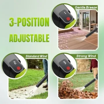 Cordless 180° Leaf Blower with 2 Batteries and Charger