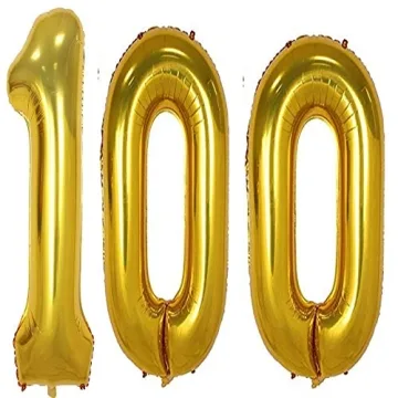 40-Inch Jumbo Gold Foil Number Balloons for 100th Birthday Celebrations - Thrilling Party Supplies!
