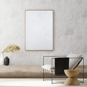 Zessonic White Boho Abstract Wall Art - 28 Inch Artwork