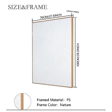 Zessonic White Boho Abstract Wall Art - 28 Inch Artwork