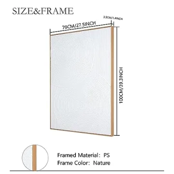 Zessonic White Boho Abstract Wall Art - 28 Inch Artwork