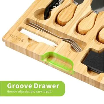 Secura Large Charcuterie Bamboo Cheese Board Set
