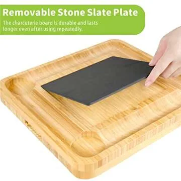 Secura Large Charcuterie Bamboo Cheese Board Set