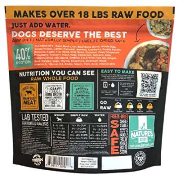 Nature's Diet Simply Raw® Freeze-Dried Raw Whole Food Meal - Makes 18 Lbs Fresh Raw Food with Muscl...
