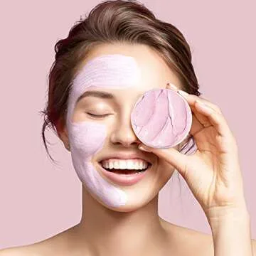 Strawberry Clay Mask, Exfoliating Strawberry Clay Facial Mask with Volcanic Mud & White Tea for Cleansing, Healing & Hydrating Strawberry Facial Mask Skin Care Mask for Radiant Skin Acne And Dull