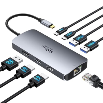 USB C Docking Station Triple Display with 100W PD Charging