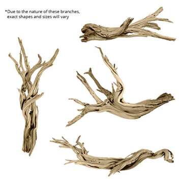 Koyal Wholesale 18” Driftwood Terrarium Decor, Clean California Manzanita Drift Wood Reptile Decor, Driftwood Decor for Home, Desert Reptile Supplies, Small or Large Driftwood Branches for Reptiles